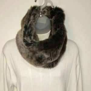 Coldwater Creek Faux Fur Neck/Face Infinity Scarf 98516